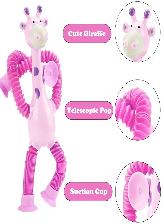 Kidology LED Telescopic Suction Cup Giraffe Toy Set of 1, Shape Changing Telescopic Tube Fidget Toys, Pop Tubes, Fidget Tubes Sensory Toys for Girls Boys Multicolor - Image 5